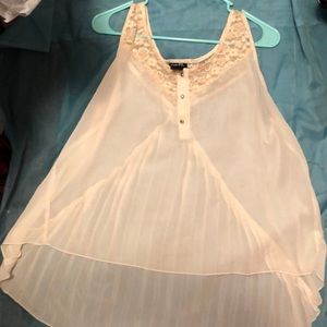 Cream blouse with ruffles